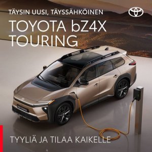 Upouusi ISO Toyota bZ4X Touring Kuopion Torilla 23.5 klo 10-14